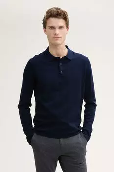 Джемпер хлопковый с воротником на пуговицах TOM TAILOR