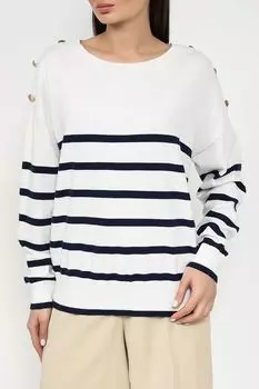 Джемпер хлопковый в полоску с пуговицами Auranna