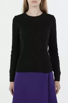 Джемпер хлопковый вязки косами Piombo