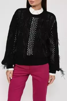 Джемпер из шерсти альпаки и декором из перьев TWINSET