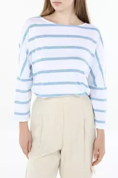 Джемпер из смесового хлопка в полоску Comma