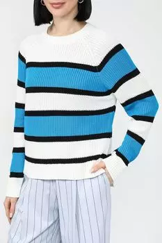 Джемпер из смесового хлопка в полоску Piombo