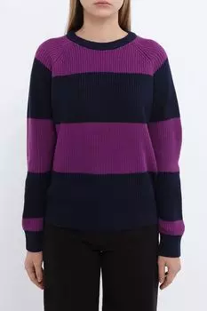 Джемпер из смесового хлопка в полоску Piombo