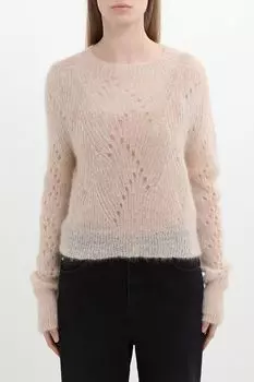 Джемпер из смесовой шерсти ажурный Emme Marella