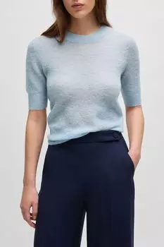 Джемпер из смесовой шерсти с коротким рукавом BOSS