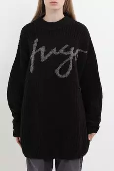 Джемпер из смесовой шерсти свободного кроя HUGO