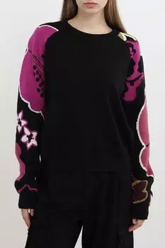 Джемпер с цветочным узором на рукавах Desigual