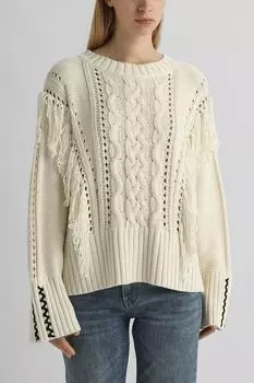 Джемпер с косами и бахромой BOSS