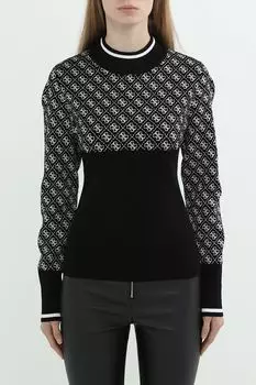 Джемпер с принтом из монограмм бренда Guess