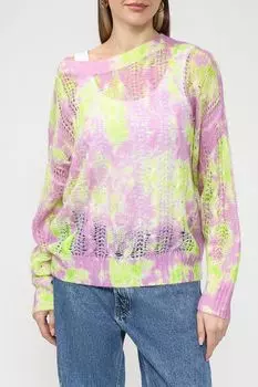 Джемпер с широким вырезом крупной ажурной вязки BOSS