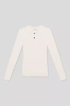 Джемпер с воротником поло в рубчик Silver Spoon Life