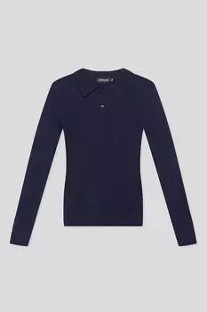 Джемпер с воротником поло в рубчик Silver Spoon Life