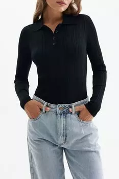 Джемпер с воротником поло в рубчик Urban Tiger