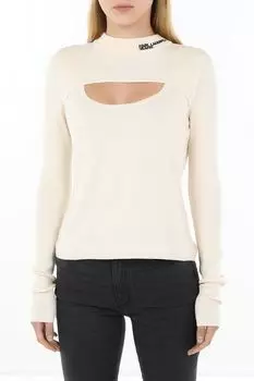 Джемпер с воротником стойкой и вырезом на груди Karl Lagerfeld Jeans