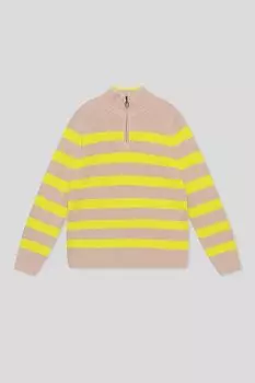 Джемпер с воротником стойкой на молнии в полоску Silver Spoon Life