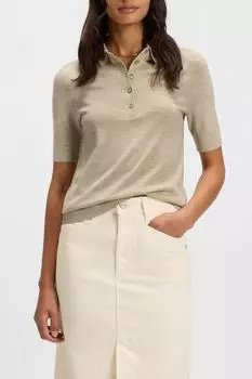 Джемпер шерстяной с коротким рукавом BOSS