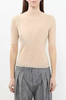 Джемпер шерстяной с коротким рукавом BOSS