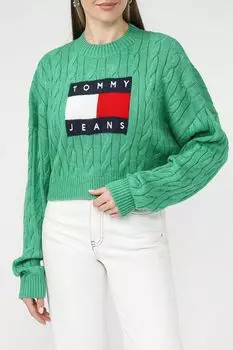 Джемпер укороченный с узором косы Tommy Jeans