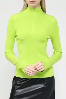 Джемпер в тонкий рубчик с высоким воротом BOSS