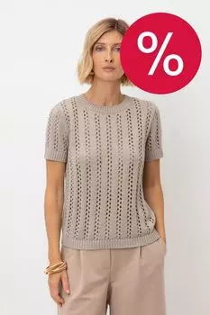 Джемпер вязаный с коротким рукавом ажурный VERY NEAT