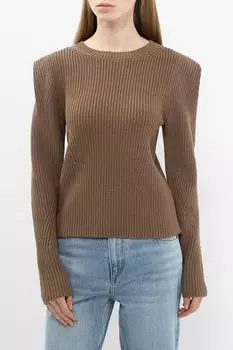 Джемпер вязаный с отделкой на плечах BOSS