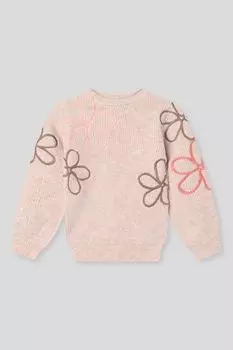 Джемпер вязаный с вышивкой Minymo