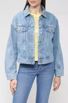 Джинсовая куртка с эффектом потертости Esprit Edc