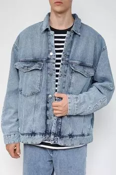 Джинсовая куртка с монограммой бренда Tommy Jeans