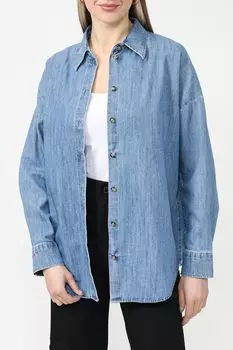 Джинсовая рубашка прямого кроя Esprit Casual