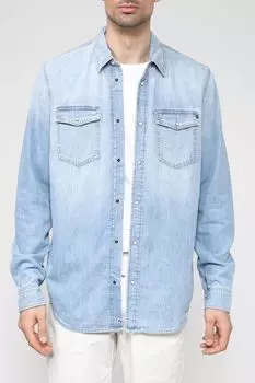Джинсовая рубашка с эффектом потертости PEPE JEANS