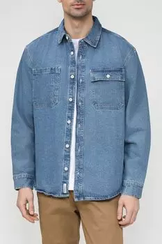 Джинсовая рубашка с накладными карманами GRAND & HILLS