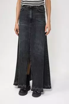 Джинсовая юбка-макси с вырезом Kontatto