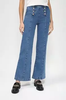 Джинсы клеш на пуговицах Naf Naf