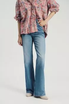 Джинсы клеш с эффектом потертости Nume