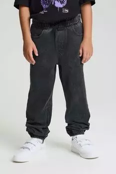 Джинсы на эластичном поясе с эффектом потертости SMENA