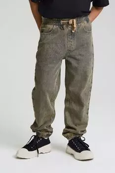 Джинсы на эластичном поясе с эффектом потертости SMENA