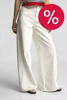 Джинсы на кокетке с широкими брючинами Desigual