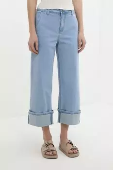 Джинсы однотонные с отворотами Auranna