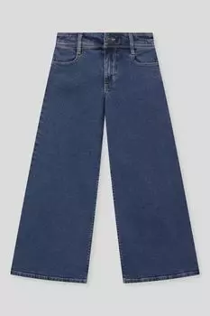 Джинсы однотонные с широкими брючинами Benetton