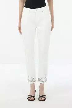 Джинсы однотонные со стразами Monari