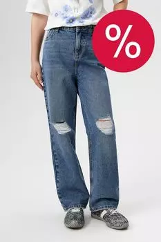 Джинсы прямого кроя рваные ACOOLA