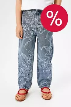 Джинсы прямого кроя с вышивкой ACOOLA