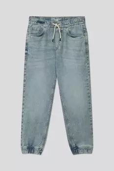 Джинсы с эффектом потертости и эластичными манжетами Republic of Denim