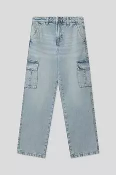 Джинсы с эффектом потертости и карманами Republic of Denim