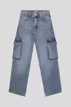 Джинсы с эффектом потертости и карманами Republic of Denim