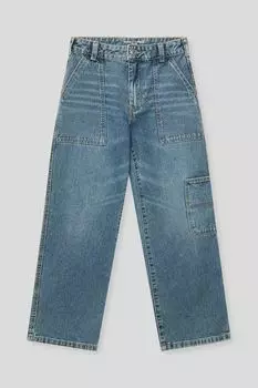 Джинсы с эффектом потертости и карманами Republic of Denim