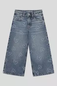 Джинсы с эффектом потертости и принтом OVS