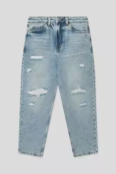 Джинсы с эффектом потертости и прорывами Republic of Denim