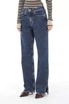 Джинсы с эффектом потертости и разрезами по бокам Karl Lagerfeld Jeans