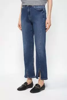 Джинсы с эффектом потертости и разрезами спереди Emme Marella